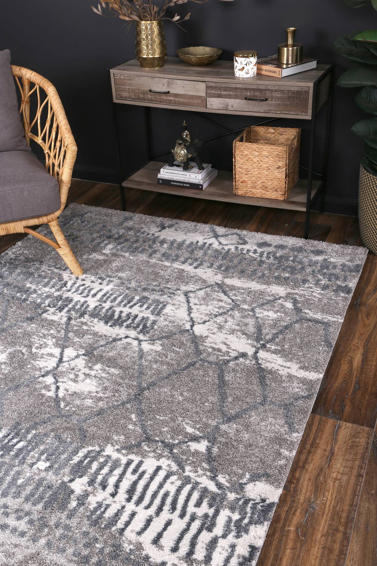 Century Aetius Grey Plush Designer Rug