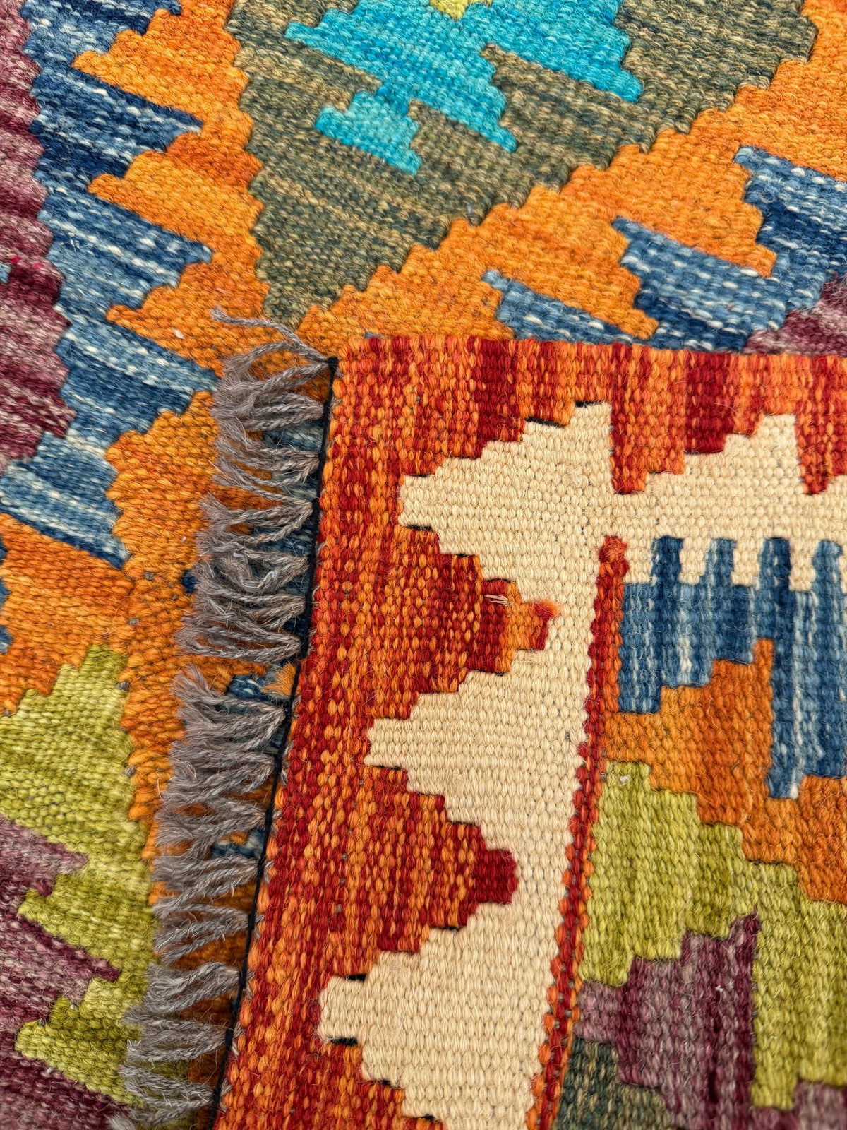 Chobi Kilim Rug - 201 cm x 67 cm