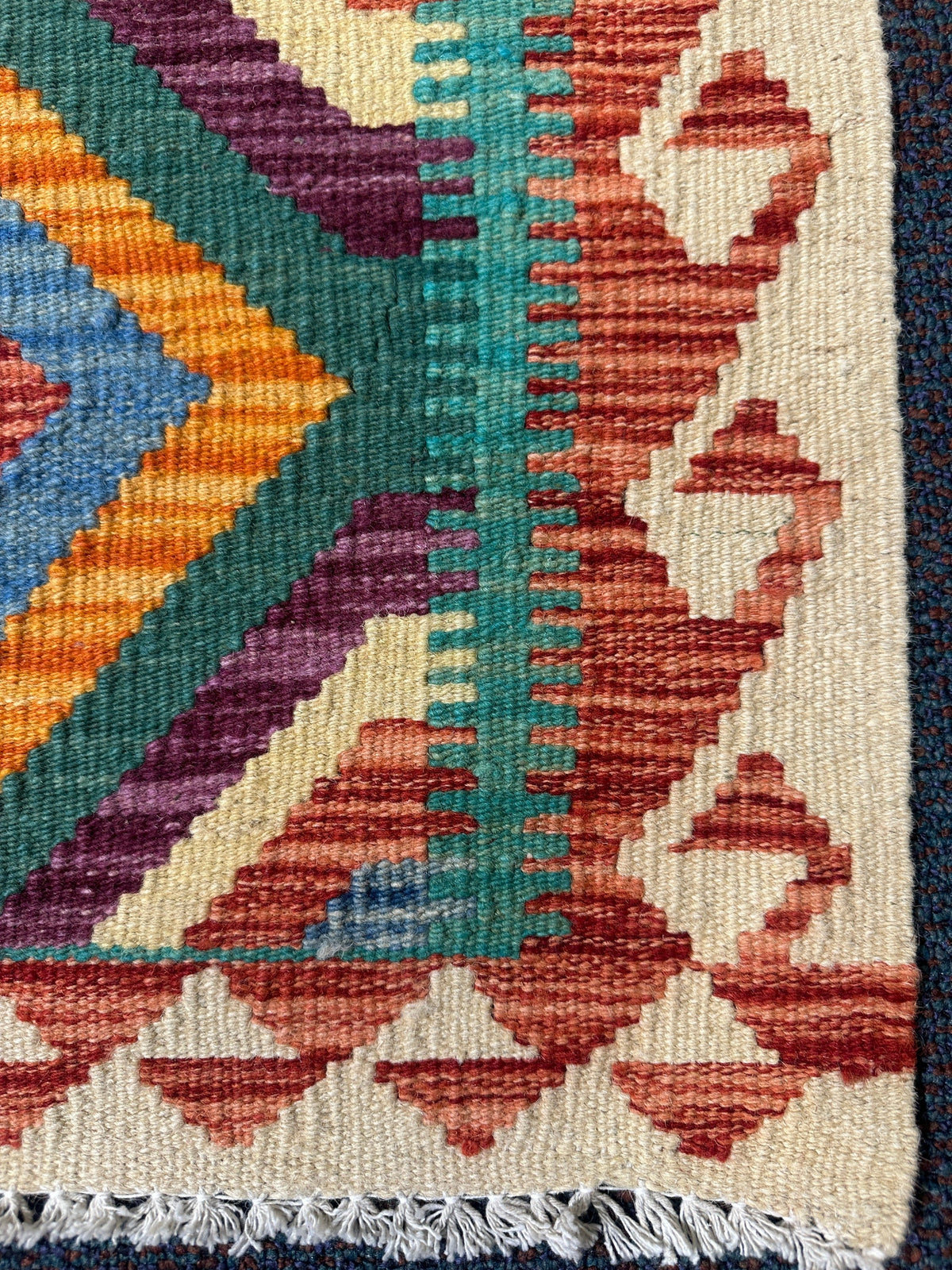 Chobi Kilim Rug - 87 cm x 60 cm