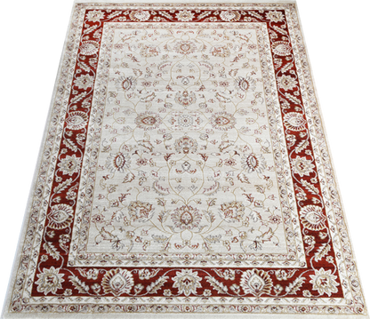 Prague Francesca Cream & Red Traditional Rug