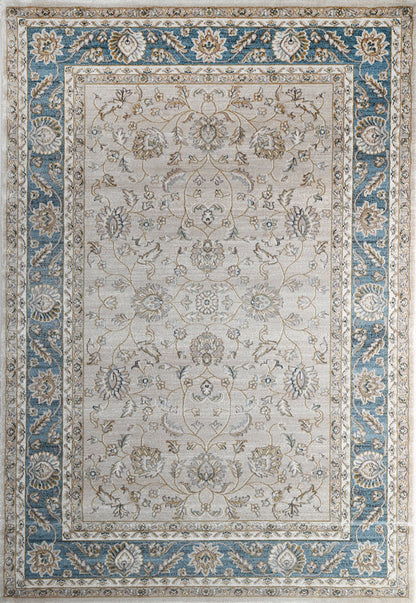 Prague Francesca Cream & Blue Traditional Rug