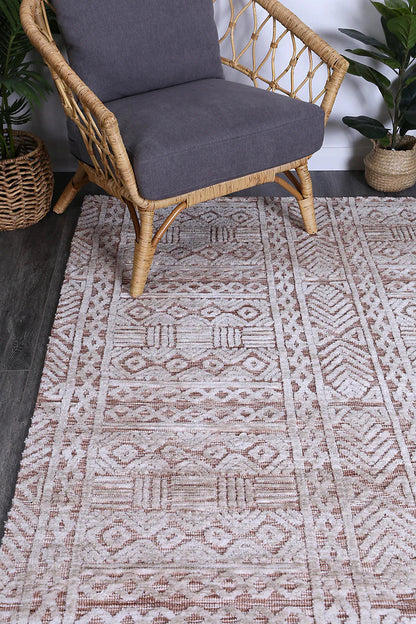 Amritsar Glenfalls Rust Ivory Tribal Rug