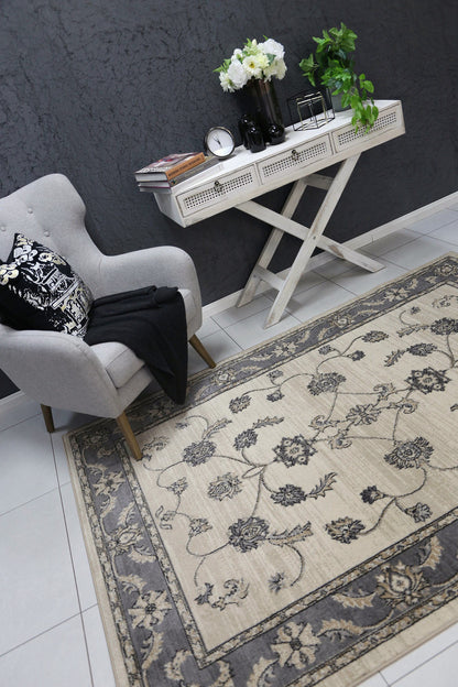 Arya Vines Traditional Cream Rug