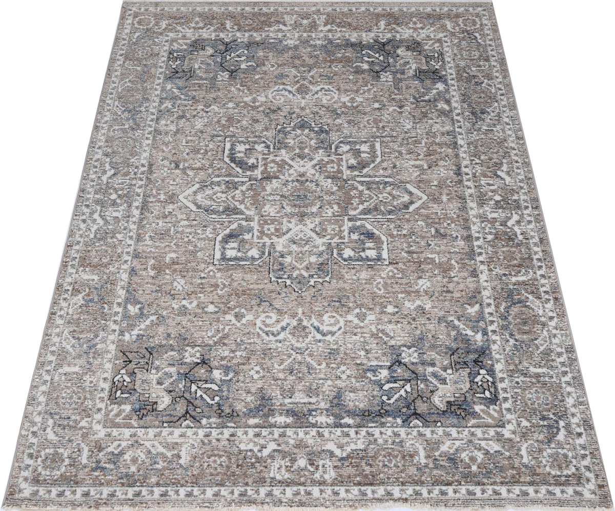 Baltimore Virginia Medallion Transitional Ash Rug