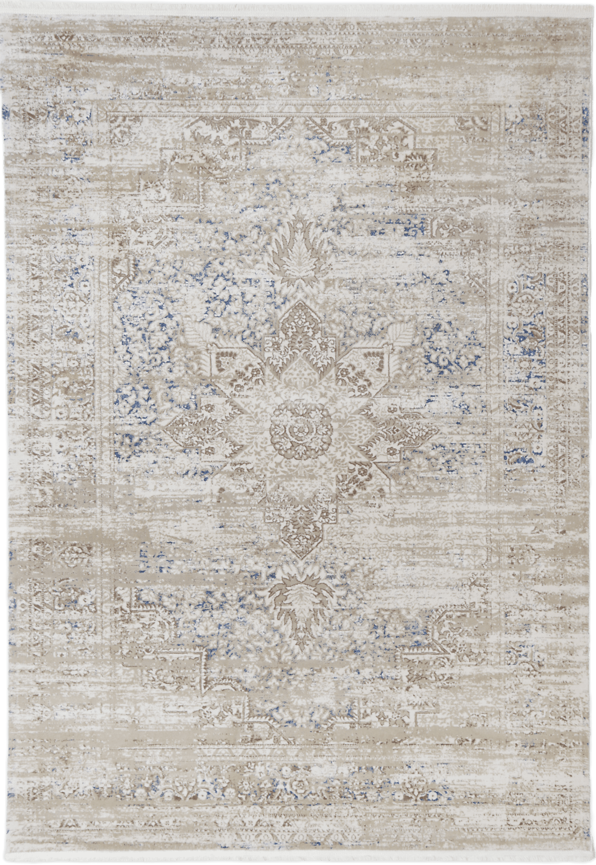 Bohemian Paradise Medallion Beige Blue Rug