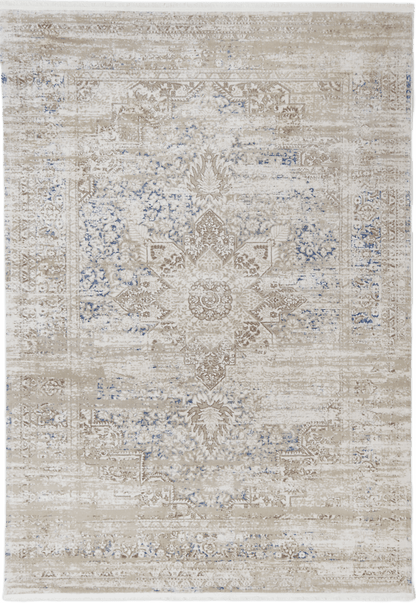 Bohemian Paradise Medallion Beige Blue Rug