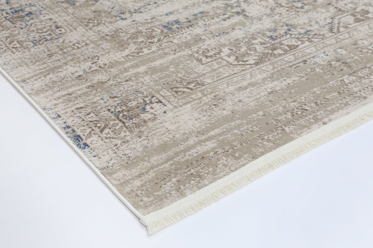Bohemian Paradise Medallion Beige Blue Rug