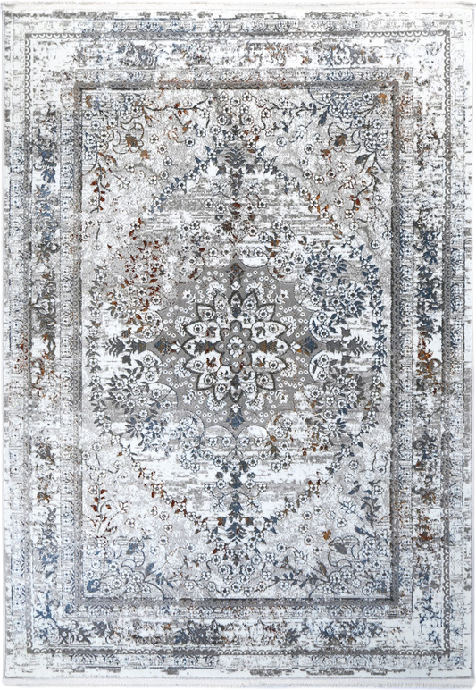 Bohemian Paradise Vintage Medallion Grey Multi Rug