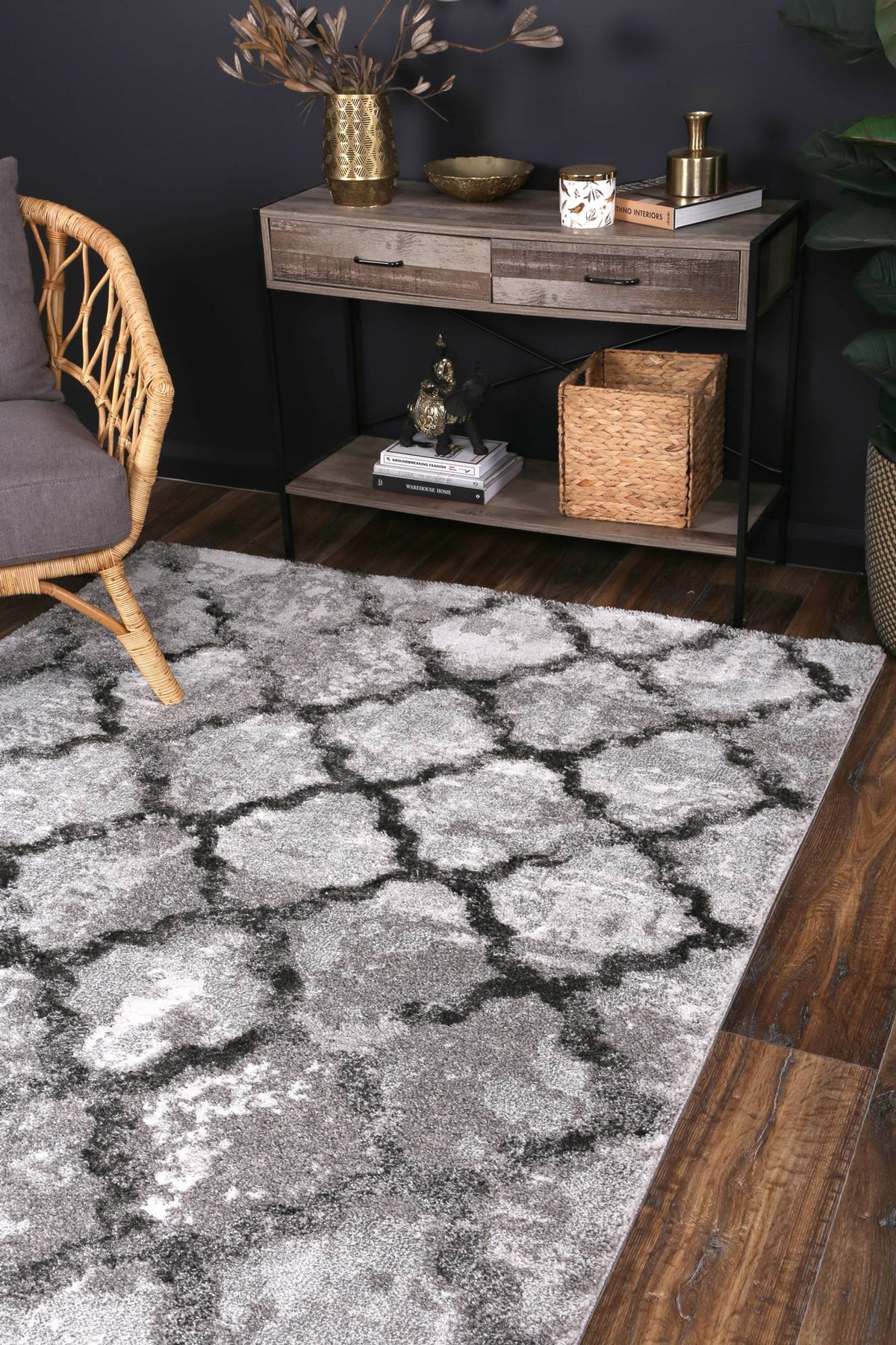 Century Valerius Grey Plush Designer Rug