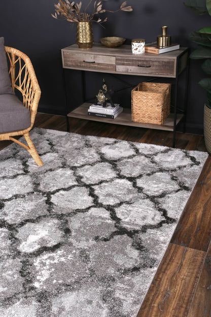 Century Valerius Grey Plush Designer Rug