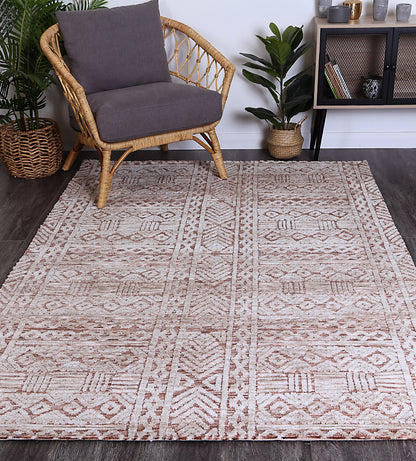 Amritsar Glenfalls Rust Ivory Tribal Rug