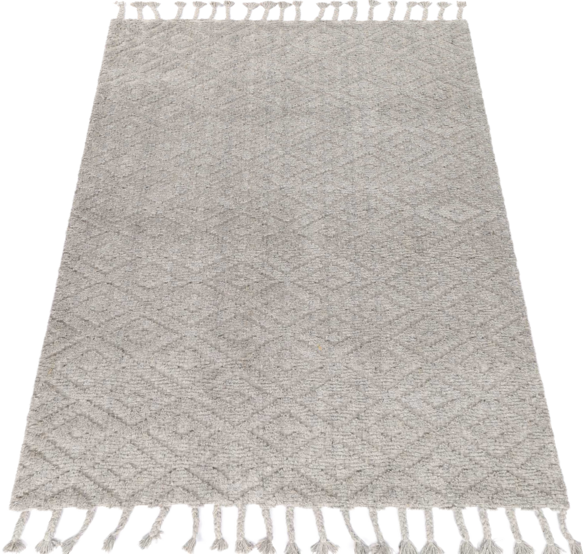 Goa Diamond Wool Blend Grey Rug