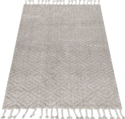 Goa Diamond Wool Blend Grey Rug