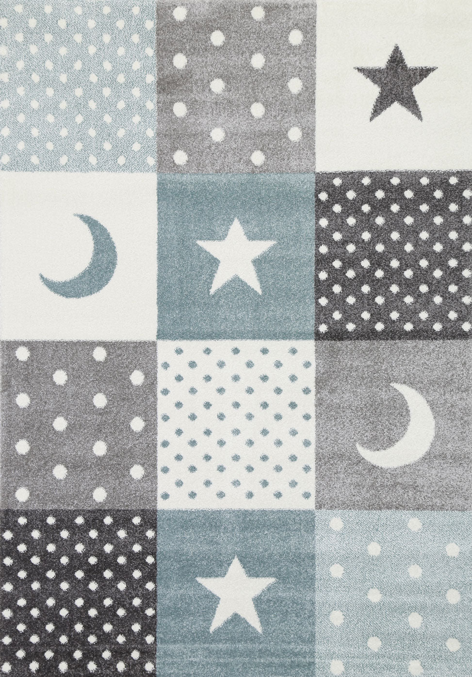 Night Sky Patchwork Grey Kids Rug
