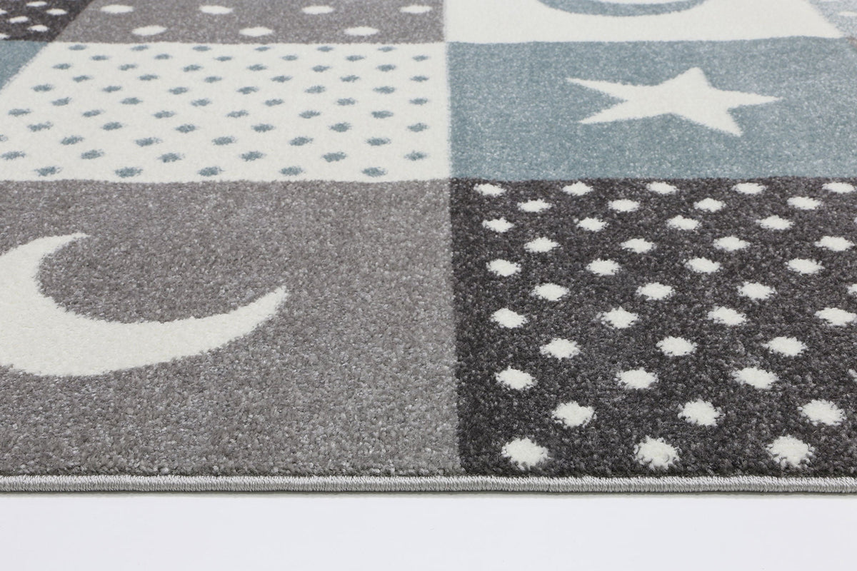 Night Sky Patchwork Grey Kids Rug