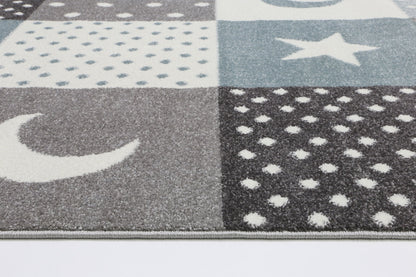 Night Sky Patchwork Grey Kids Rug