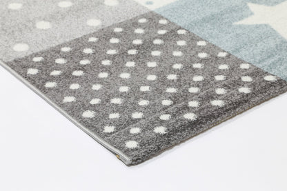 Night Sky Patchwork Grey Kids Rug