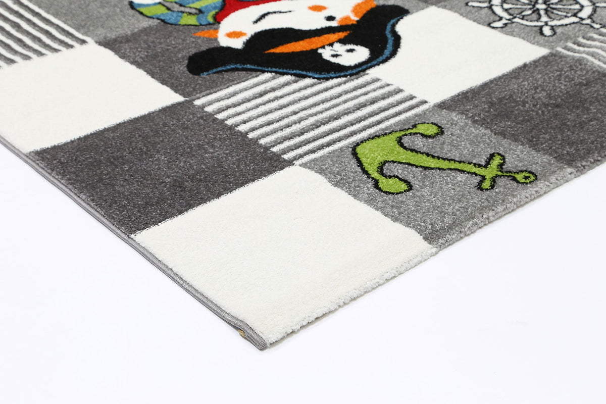 Pirate Party Grey Kids Rug