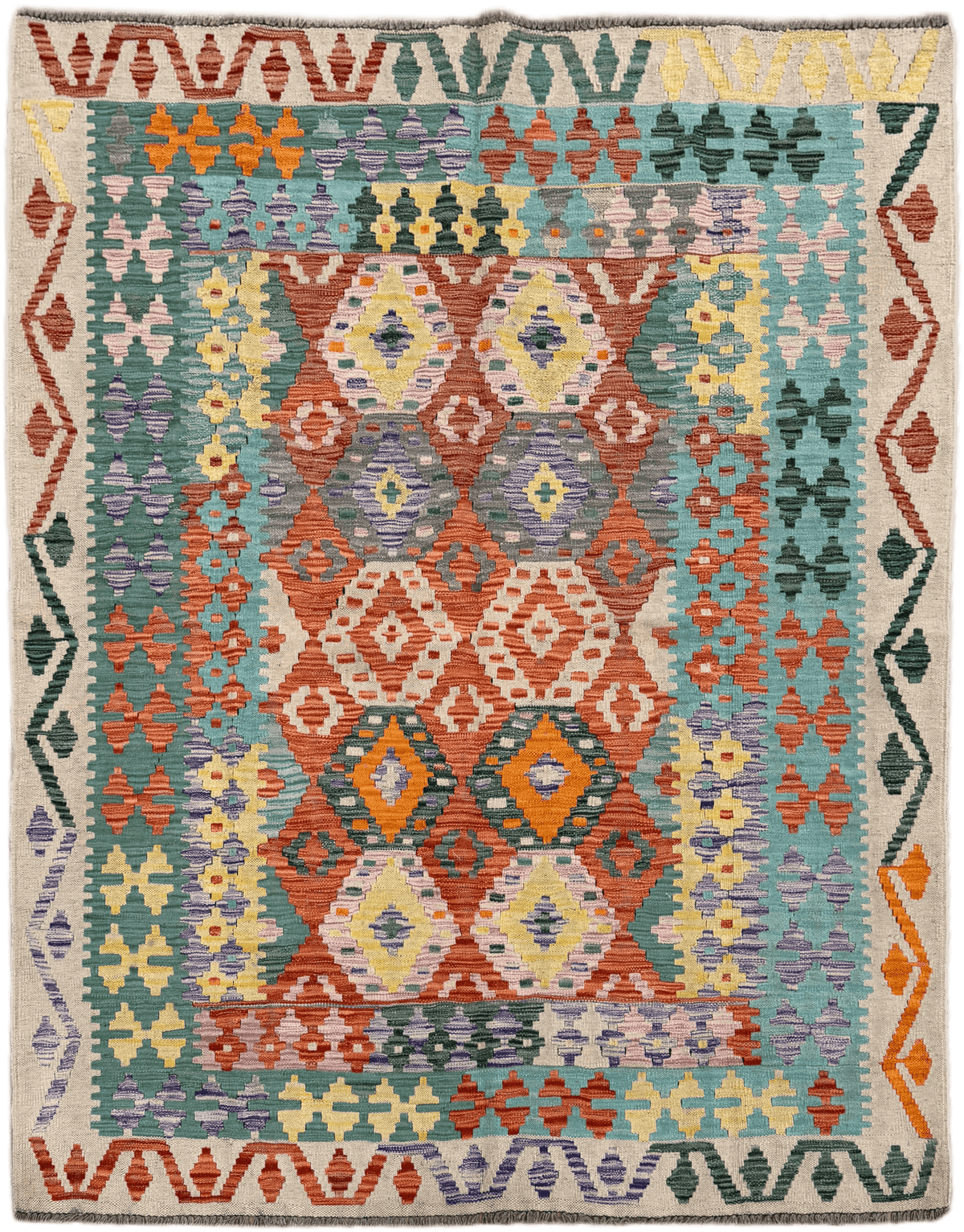 Chobi Kilim Rug - 198 cm x 155 cm
