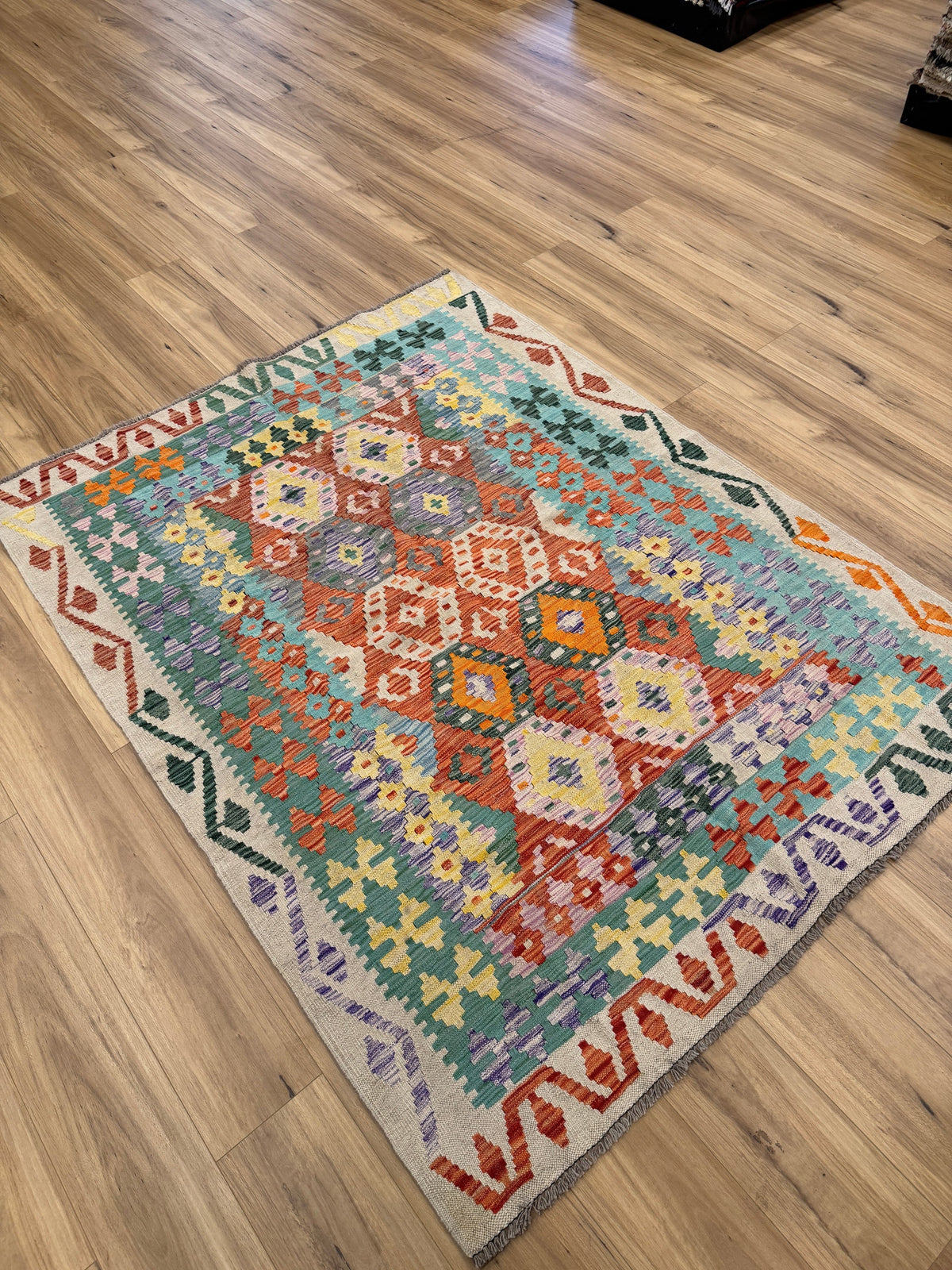Chobi Kilim Rug - 198 cm x 155 cm
