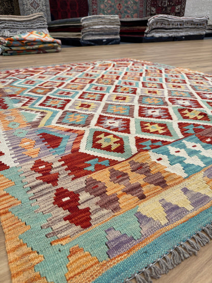 Chobi Kilim Rug - 191 cm x 156 cm