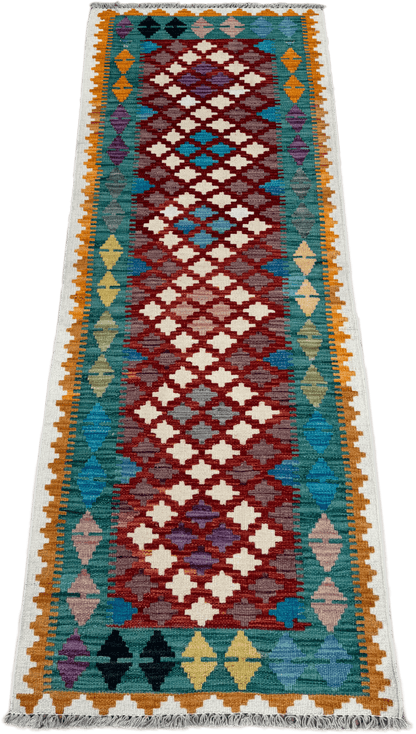 Chobi Kilim Rug - 196 cm x 67 cm