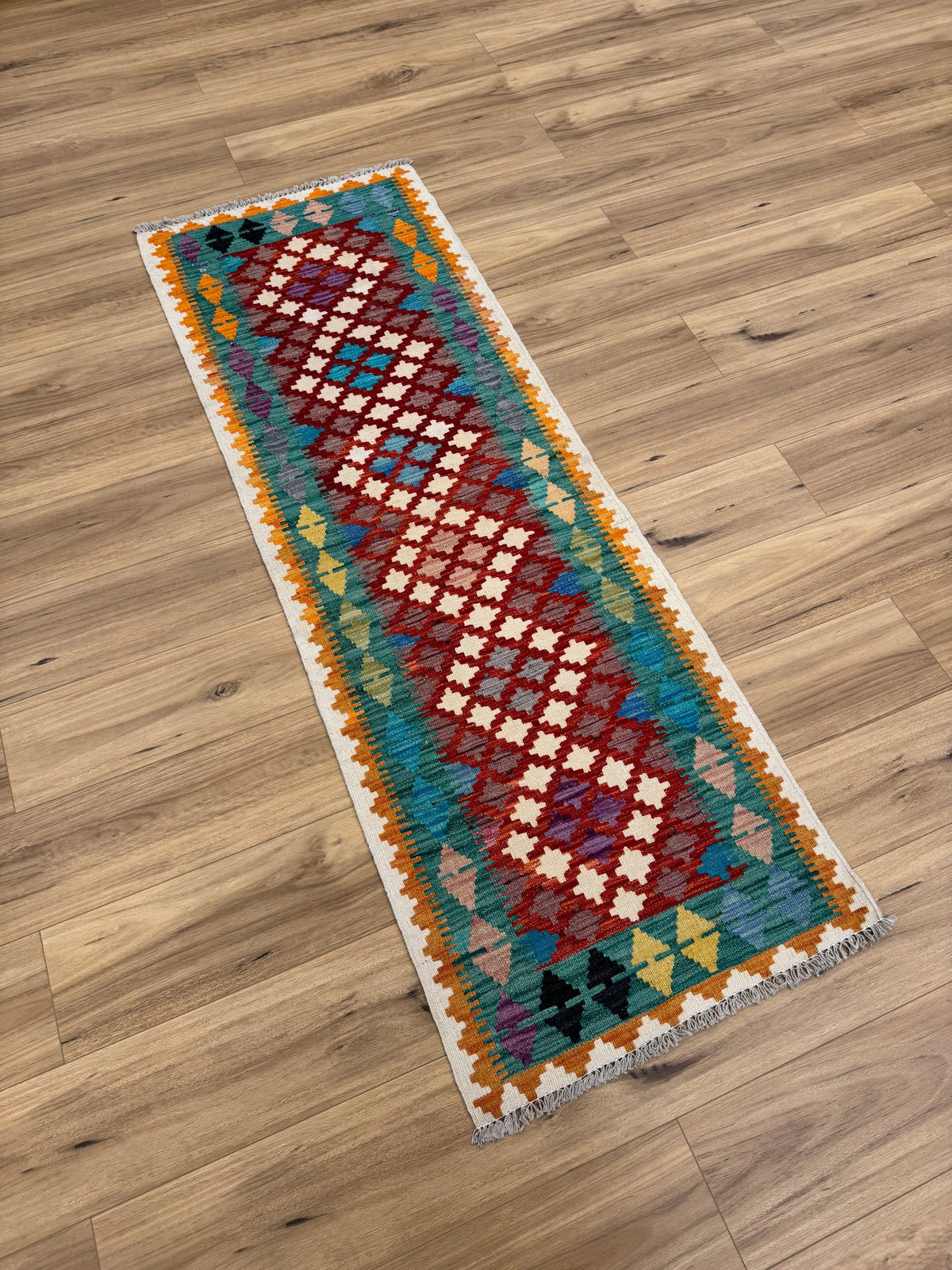 Chobi Kilim Rug - 196 cm x 67 cm