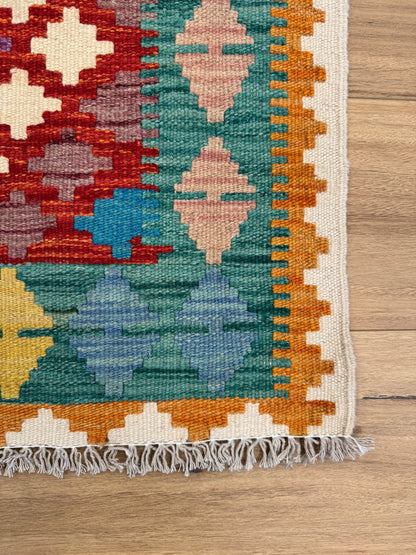 Chobi Kilim Rug - 196 cm x 67 cm