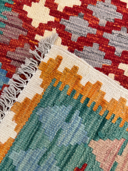 Chobi Kilim Rug - 196 cm x 67 cm