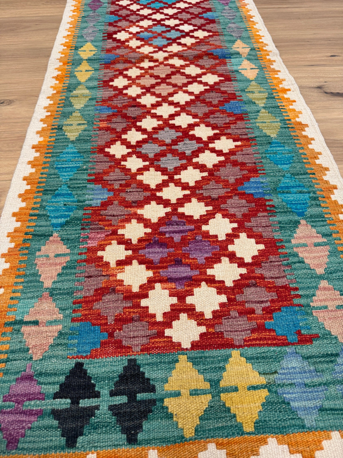 Chobi Kilim Rug - 196 cm x 67 cm