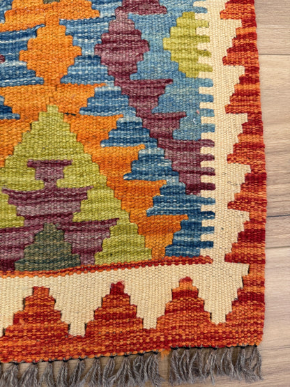 Chobi Kilim Rug - 201 cm x 67 cm