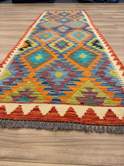 Chobi Kilim Rug - 201 cm x 67 cm