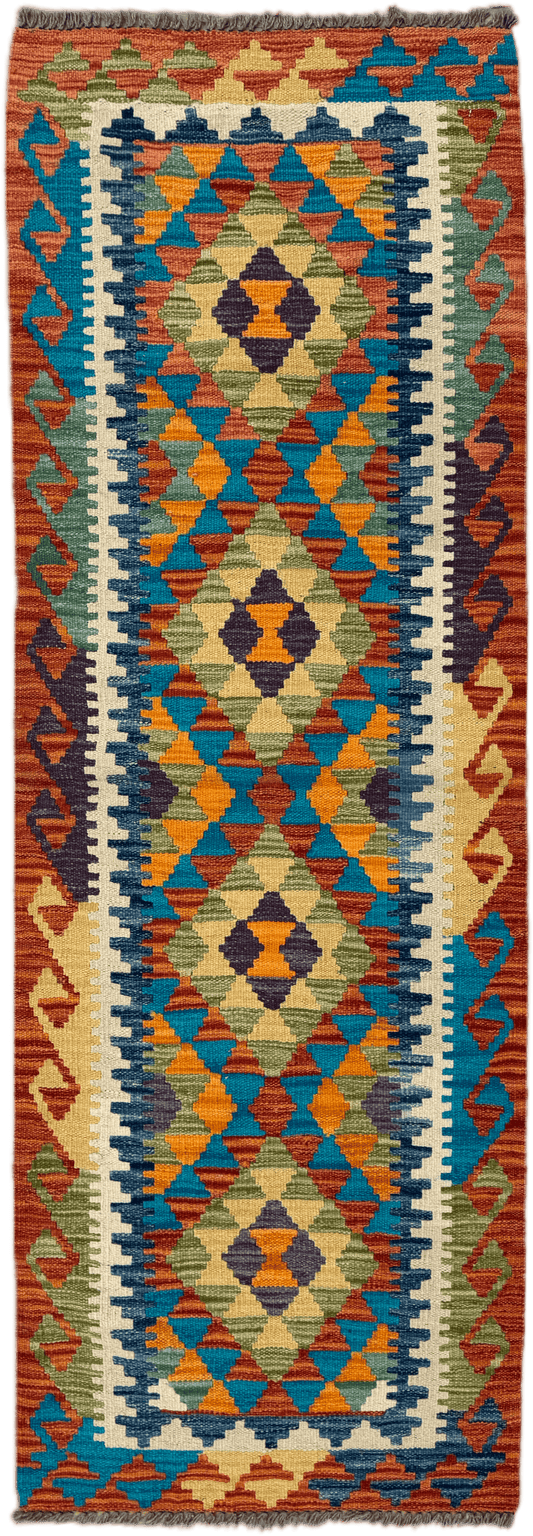 Chobi Kilim Rug - 196 cm x 68 cm