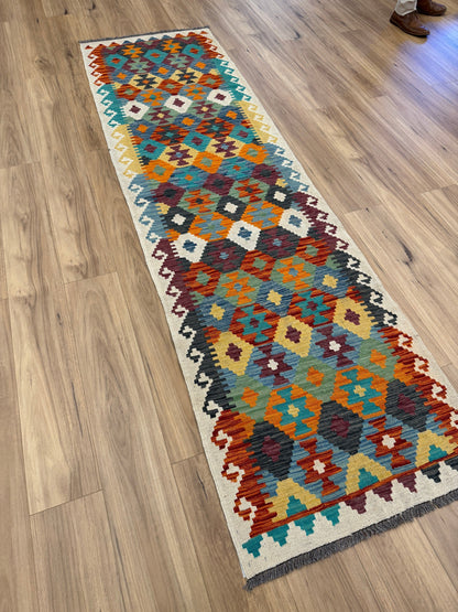 Chobi Kilim Rug - 292 cm x 81 cm