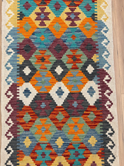 Chobi Kilim Rug - 292 cm x 81 cm