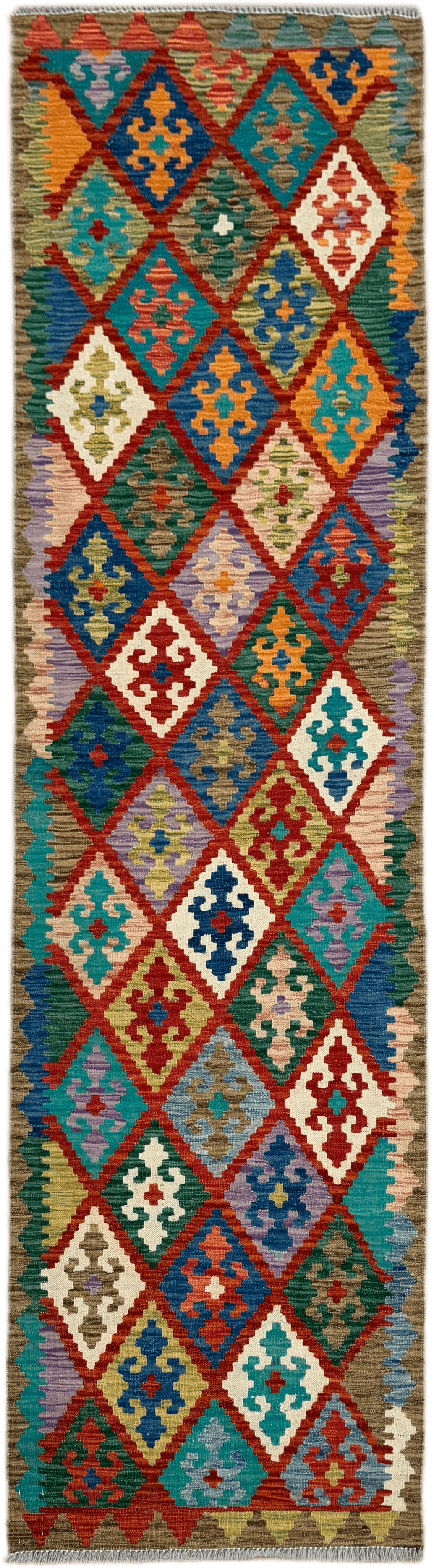 Chobi Kilim Rug - 296 cm x 82 cm