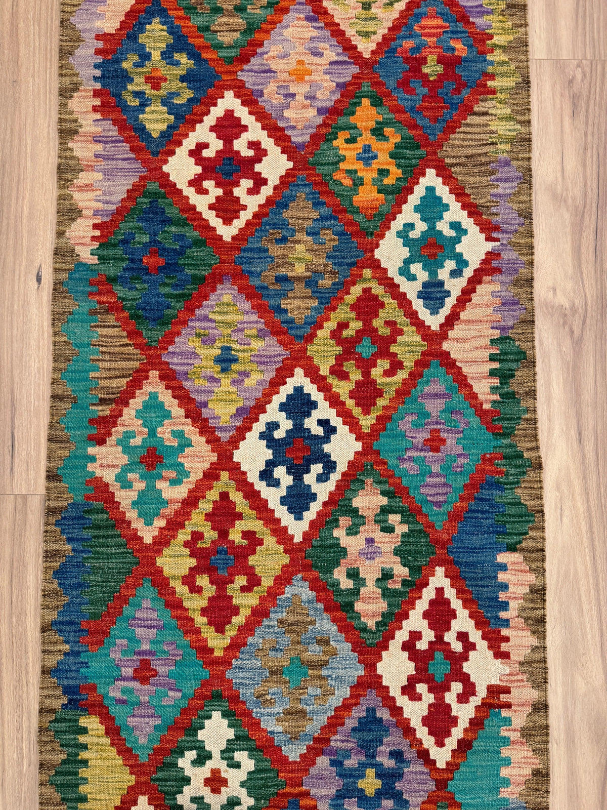 Chobi Kilim Rug - 296 cm x 82 cm