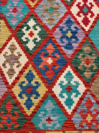 Chobi Kilim Rug - 296 cm x 82 cm