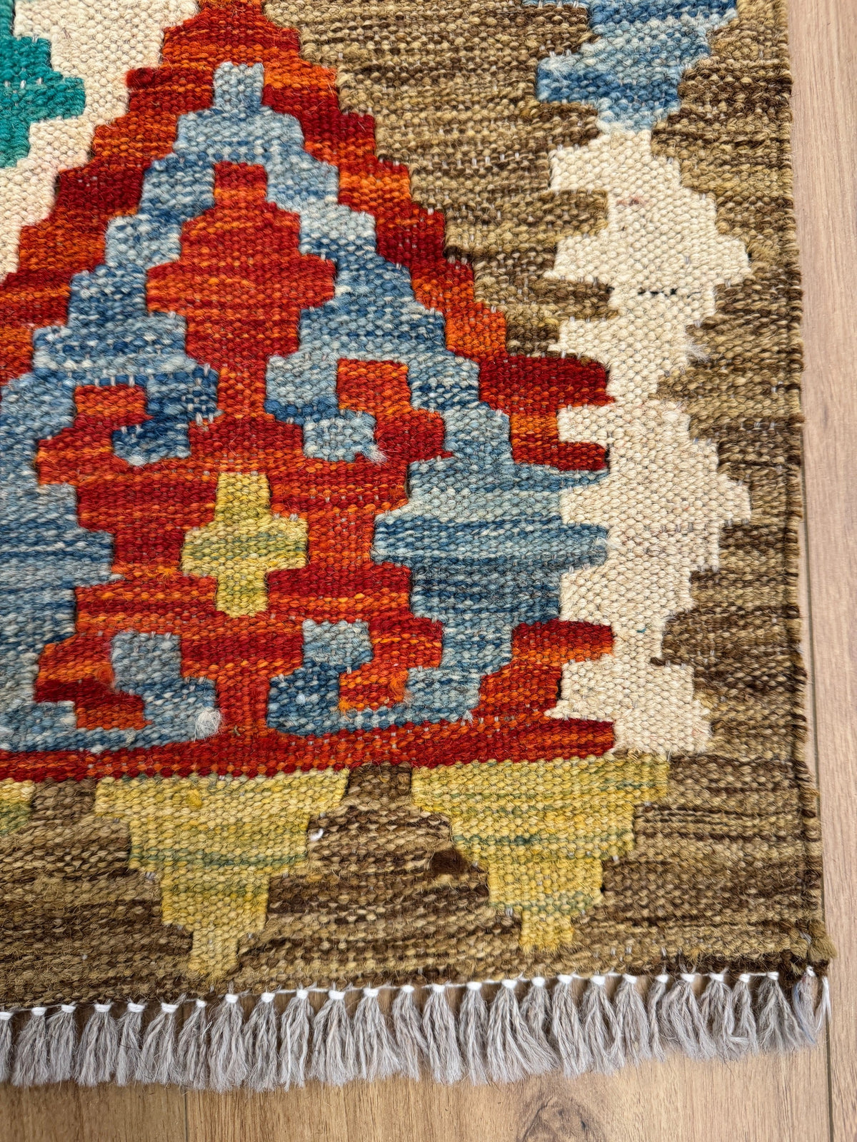 Chobi Kilim Rug - 296 cm x 82 cm
