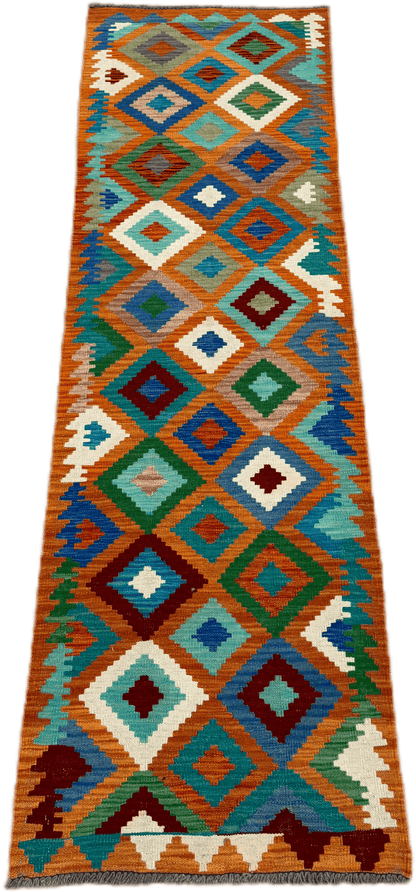 Chobi Kilim Rug - 287 cm x 81 cm
