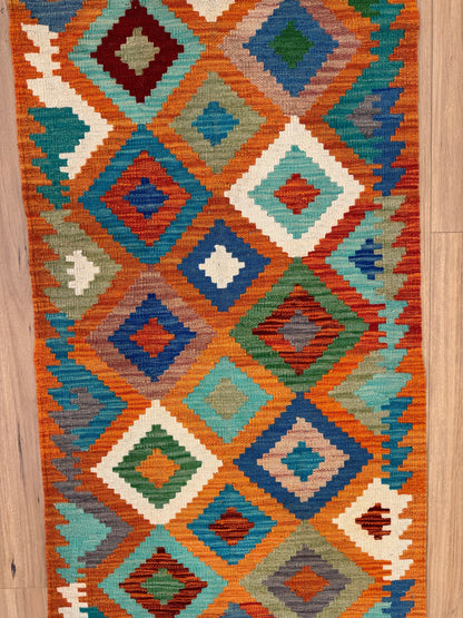 Chobi Kilim Rug - 287 cm x 81 cm