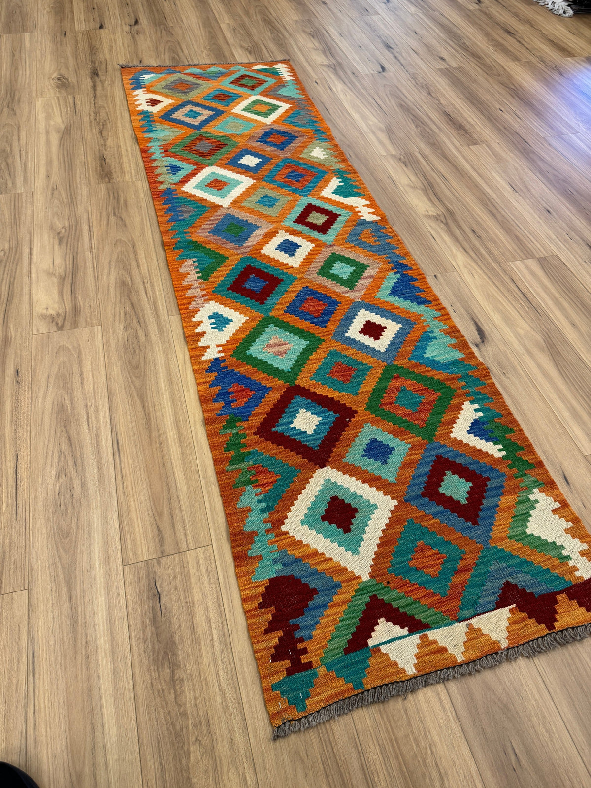 Chobi Kilim Rug - 287 cm x 81 cm