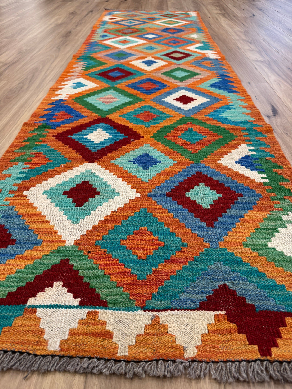 Chobi Kilim Rug - 287 cm x 81 cm