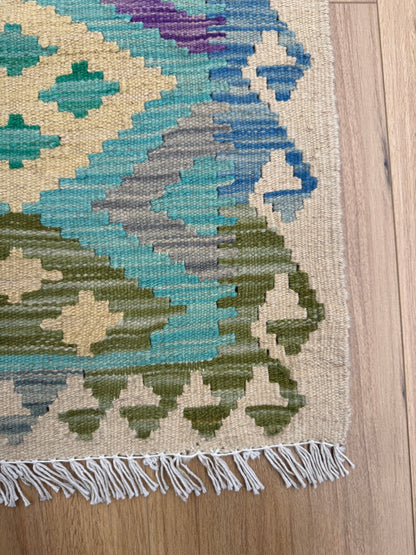 Chobi Kilim Rug - 297 cm x 82 cm