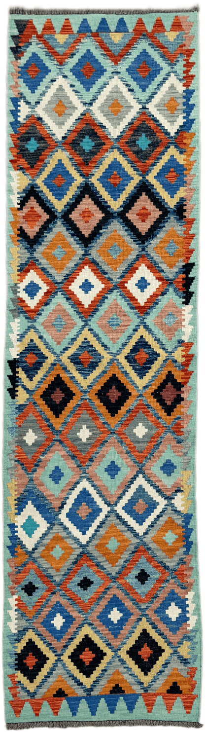 Chobi Kilim Rug - 296 cm x 83 cm