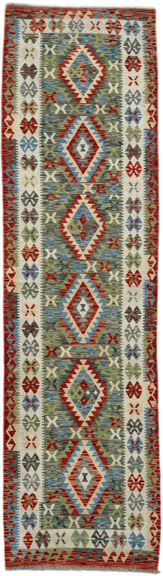 Chobi Kilim Rug - 296 cm x 84 cm