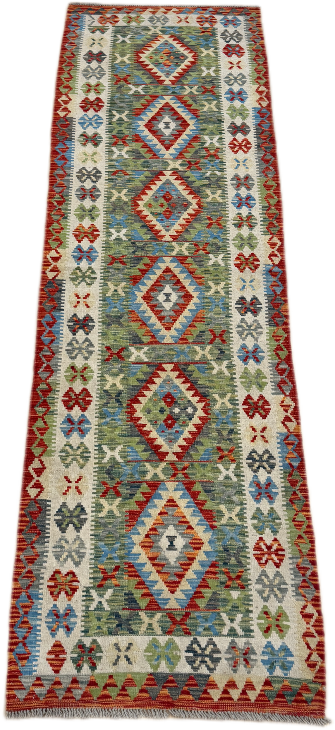 Chobi Kilim Rug - 296 cm x 84 cm