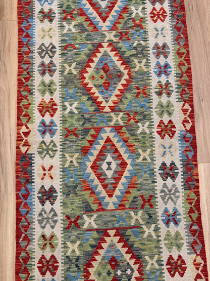 Chobi Kilim Rug - 296 cm x 84 cm