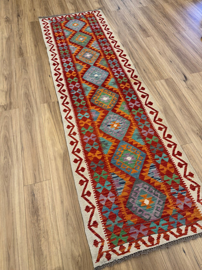 Chobi Kilim Rug - 290 cm x 87 cm