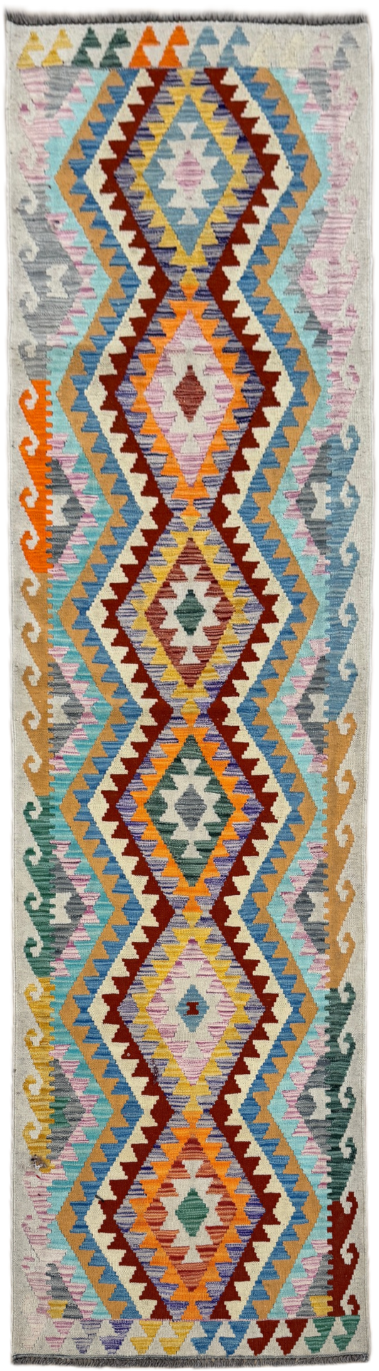 Chobi Kilim Rug - 296 cm x 82 cm